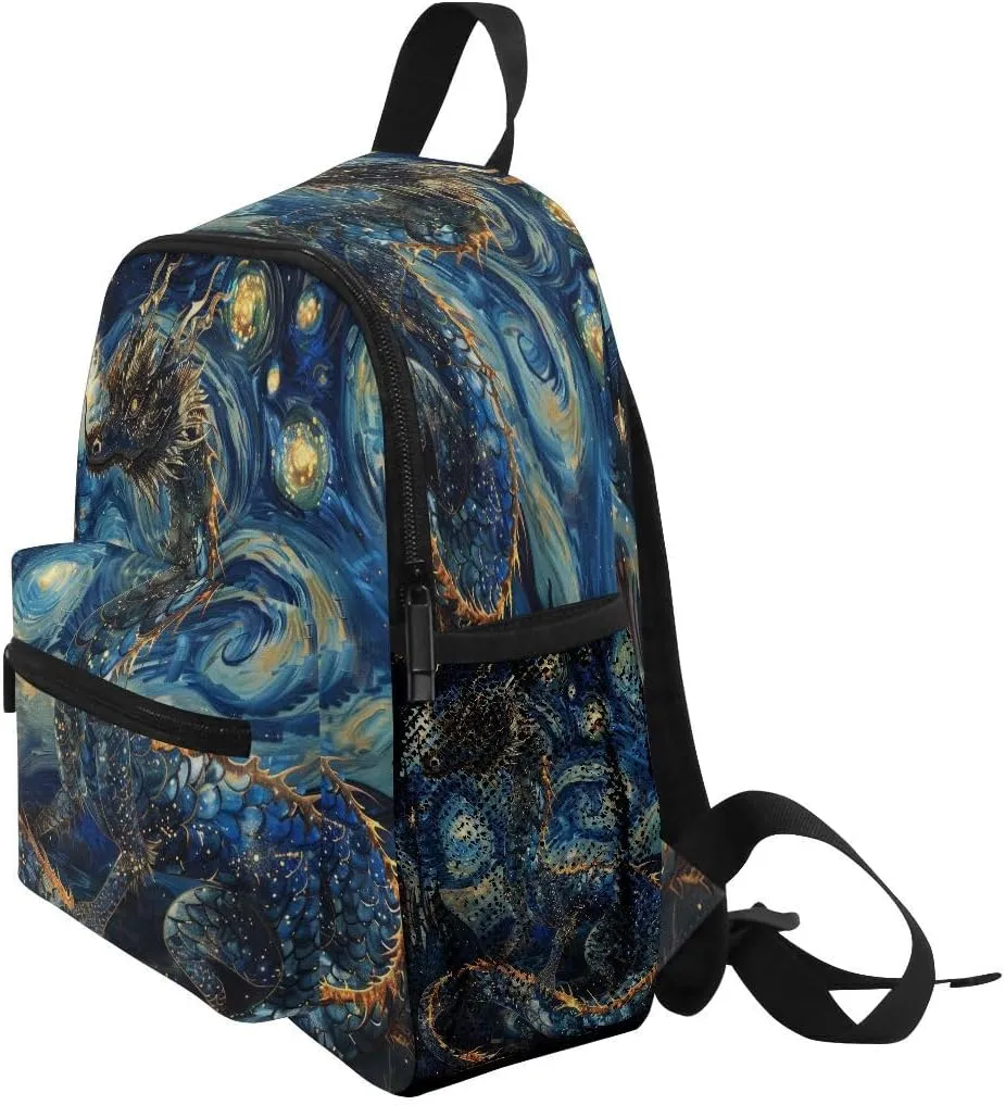 ALAZA Starry Night Sky Dragon Toddler Backpack Kid's School Bag Preschool Kindergarten Elementary School for Boys Girls