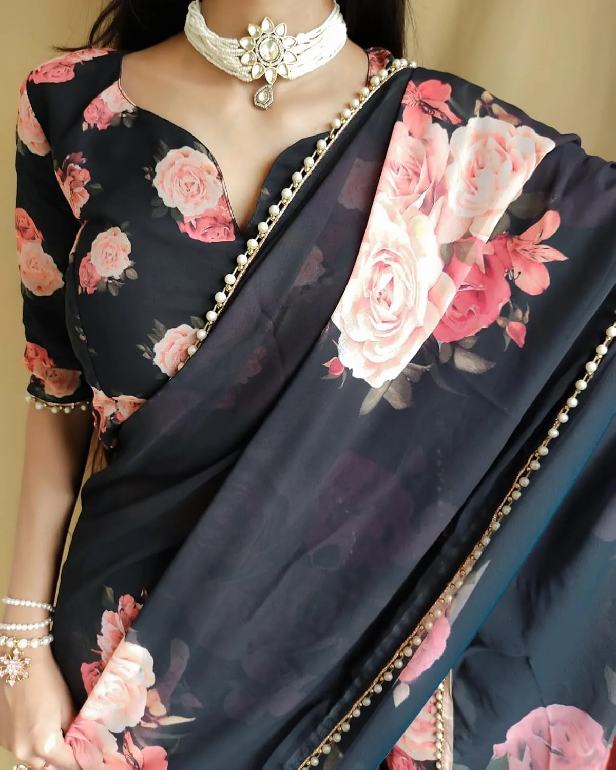 Alia Bhatt Wear Bollywood Chiffon Sari - Partywear Saree