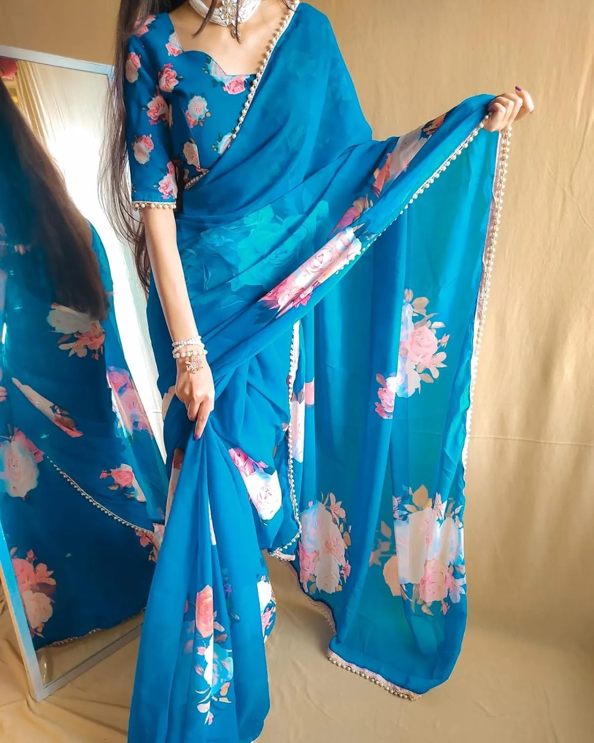 Alia Bhatt Wear Bollywood Chiffon Sari - Partywear Saree