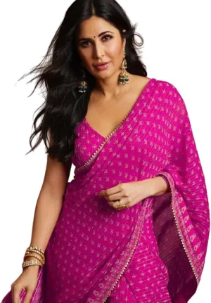Alia Bhatt Wear Bollywood Chiffon Sari - Partywear Saree