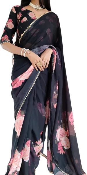 Alia Bhatt Wear Bollywood Chiffon Sari - Partywear Saree