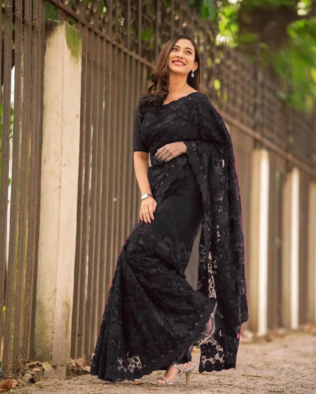 Alia Bhatt Wear Bollywood Chiffon Sari - Partywear Saree