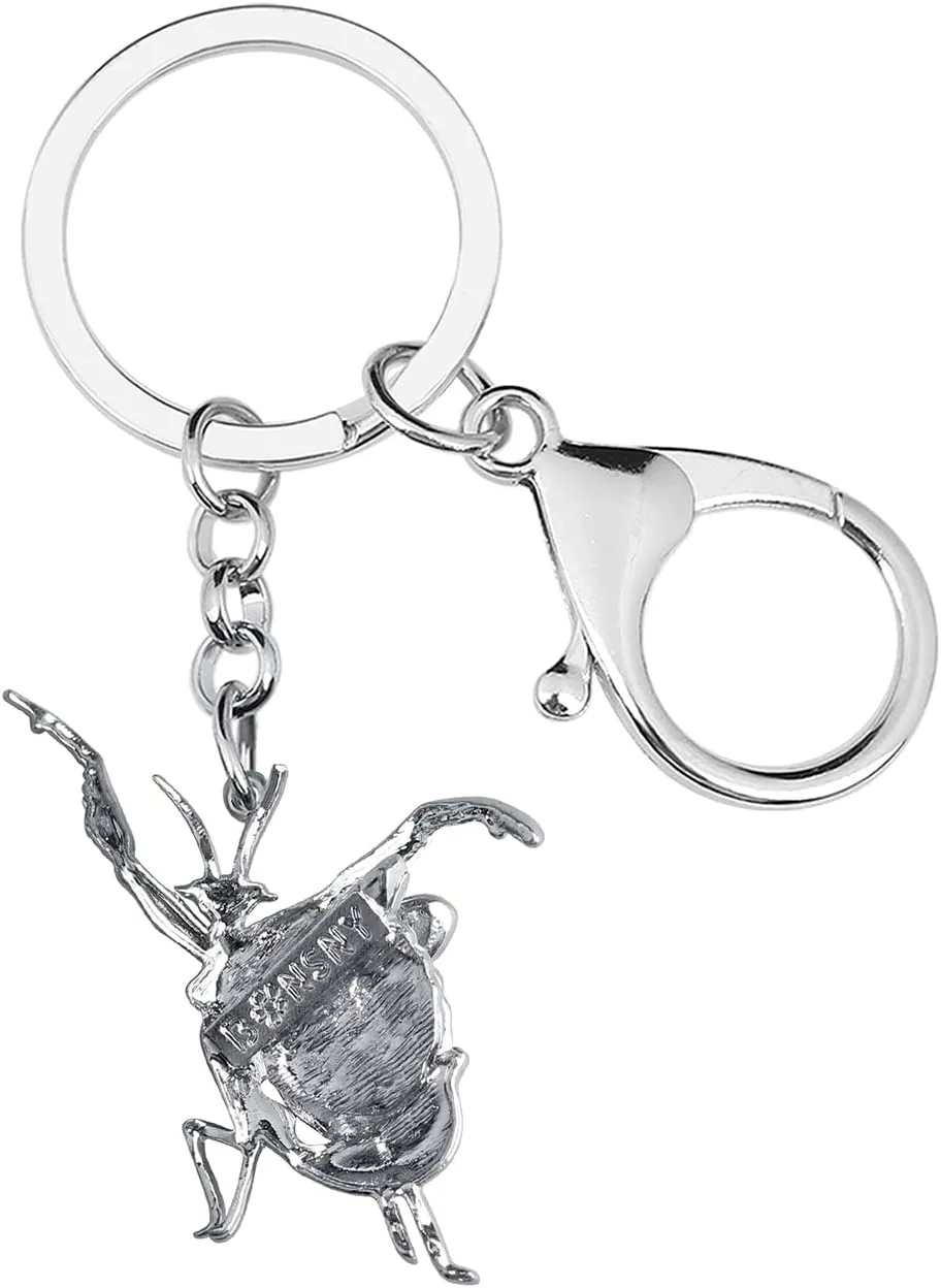 Alloy Novelty Praying Mantis Keychains Purse Car Key Ring Charms Insects Jewelry Gifts for Women Girls