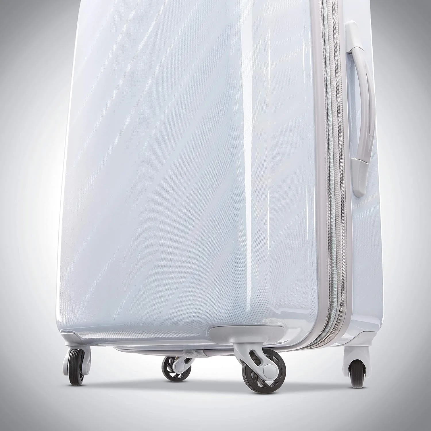American Tourister Moonlight Hardside Expandable Luggage with Spinner Wheels, Iridescent White, 3-Piece Set (21/24/28)
