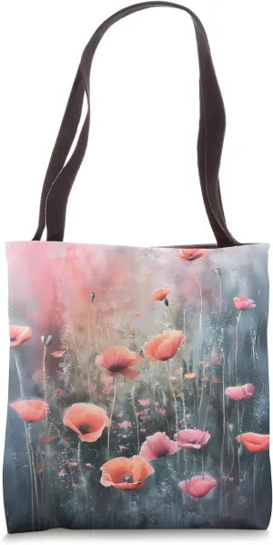 An Impressionistic Field of Poppies Flowers, A Poppy Flowers Tote Bag