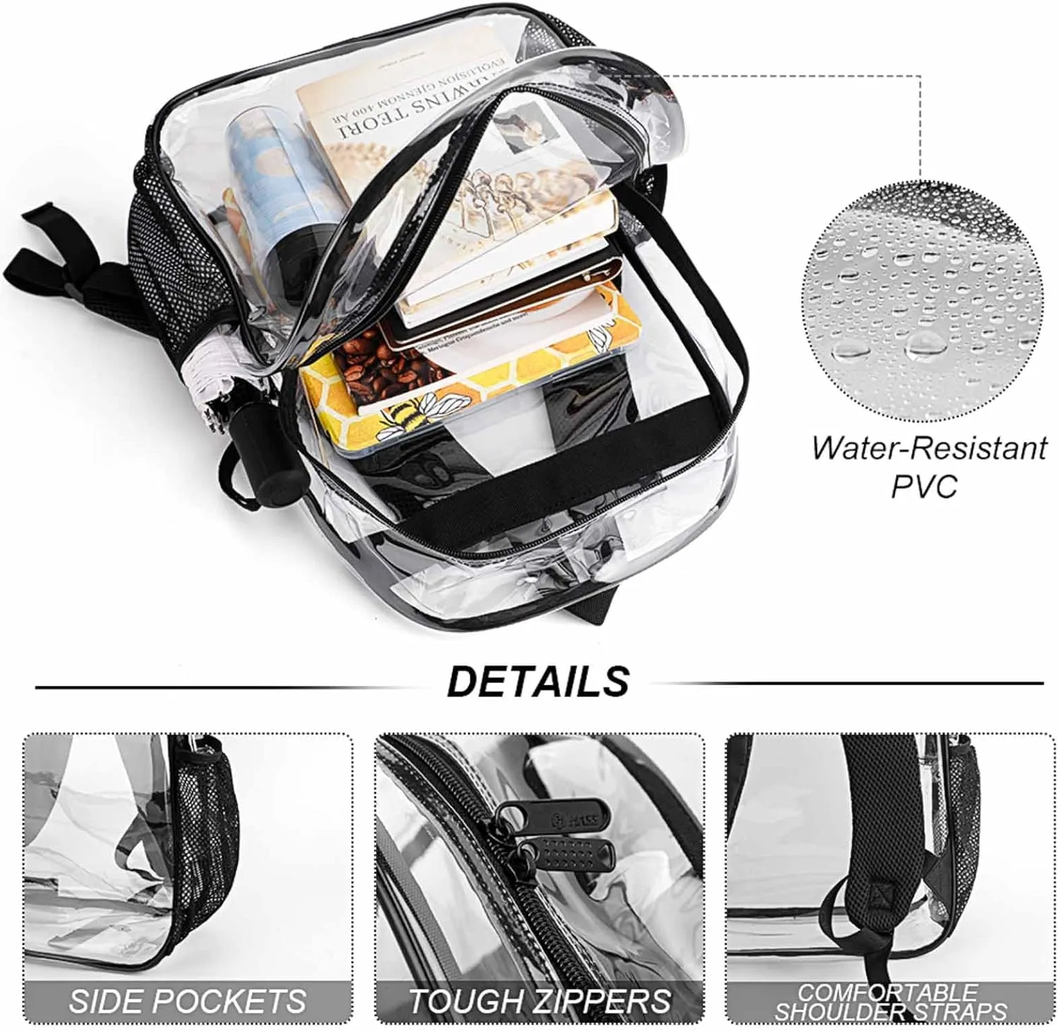 Anchor Navigation Clear Backpacks PVC Transparent Laptop Backpack Multipurpose Double Shoulder Bag for Men Women Gifts