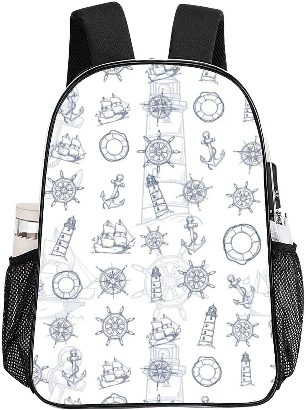 Anchor Navigation Clear Backpacks PVC Transparent Laptop Backpack Multipurpose Double Shoulder Bag for Men Women Gifts