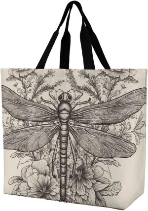 Ancient Egyptian Hieroglyph Tote Bag for Women Reusable Grocery Shoulder Bags Shopping Bag for Travel, Groceries