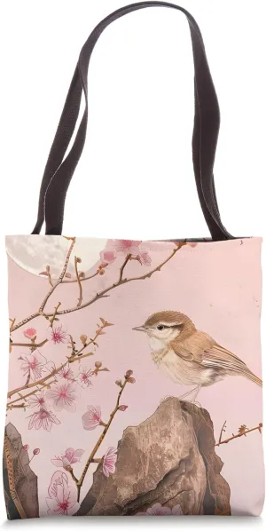 Animal Lover For Women Floral Moon Sedge Wren Tote Bag
