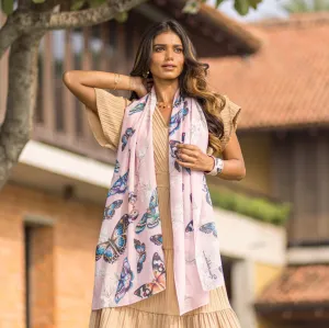 Anuschka Printed Chiffon Scarf Butterfly Melody