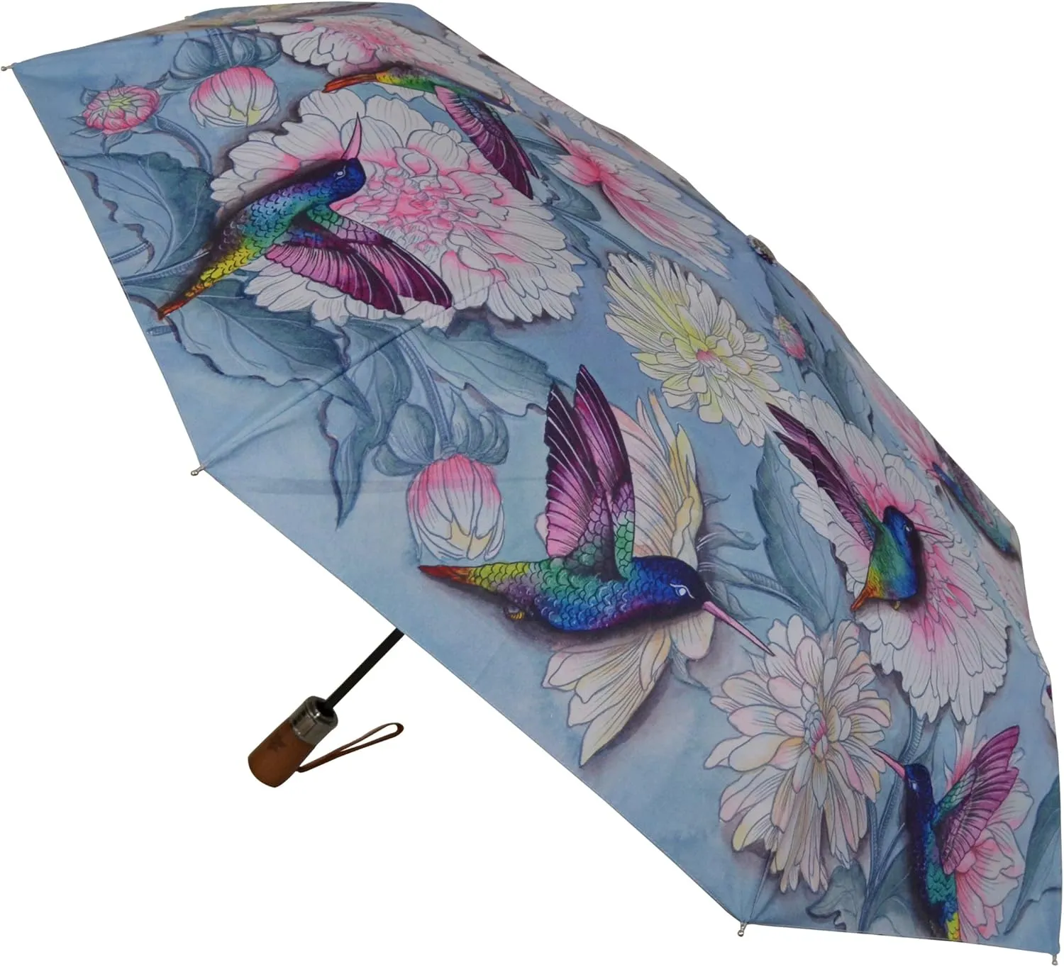 Anuschka Umbrella AUTO Open/Close - UPF 50  - 38” Waterproof Windproof Canopy - Fits in Handbag - Windproof Flexible Fiberglass