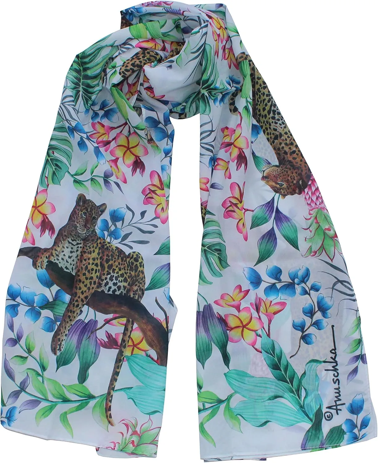 Anuschka Women's Original Printed Artwork Chiffon Scarf