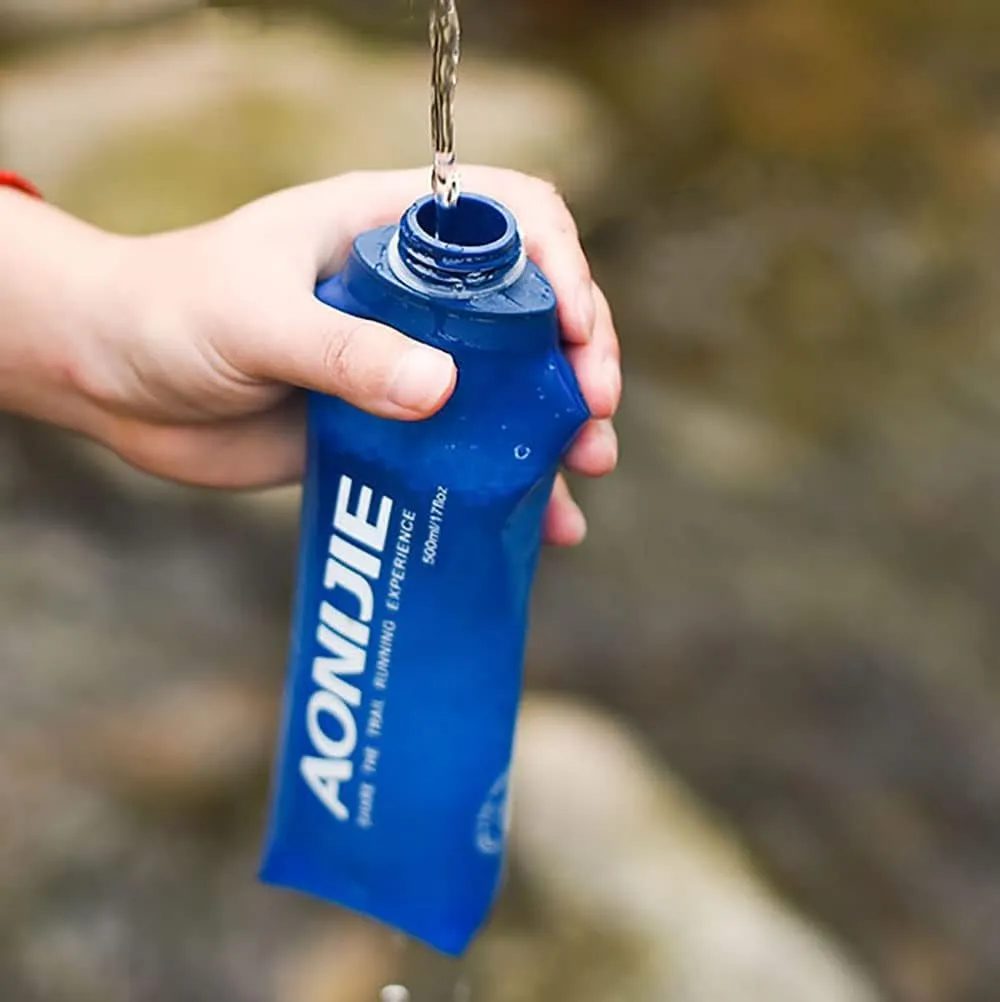 AONIJIE TPU Soft Flask Water Bottle Collapsible Running Flask for Hydration Pack, BPA Free, Wide Opening, for Outdoor Sports Hydration