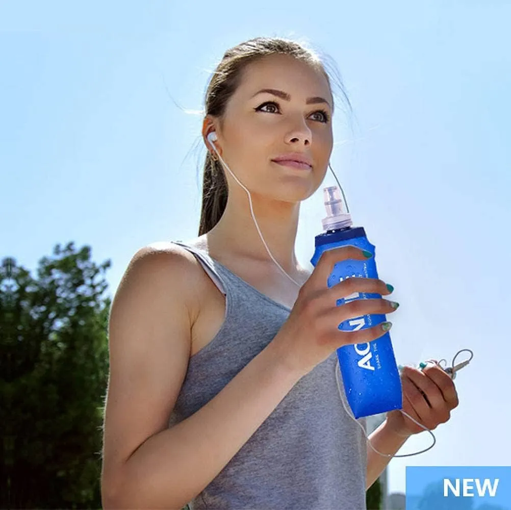 AONIJIE TPU Soft Flask Water Bottle Collapsible Running Flask for Hydration Pack, BPA Free, Wide Opening, for Outdoor Sports Hydration