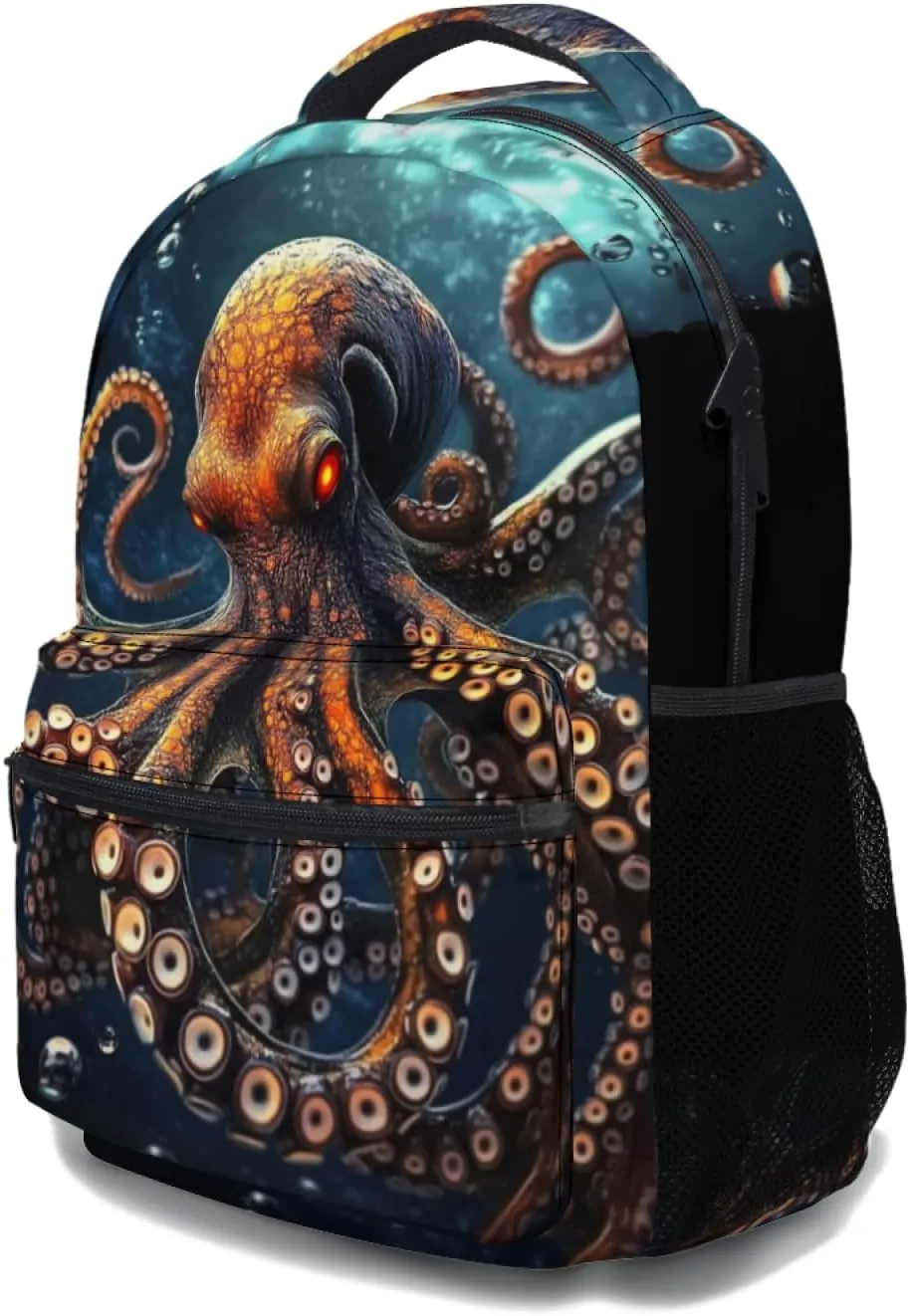aportt Octopus Print Kids Backpack for School Casual Daypack Backpacks Orange Octopus Lightweight Book Bag Ocean Animal Shoulder Bag for Boys Girls Students Travel Camping Outdoor