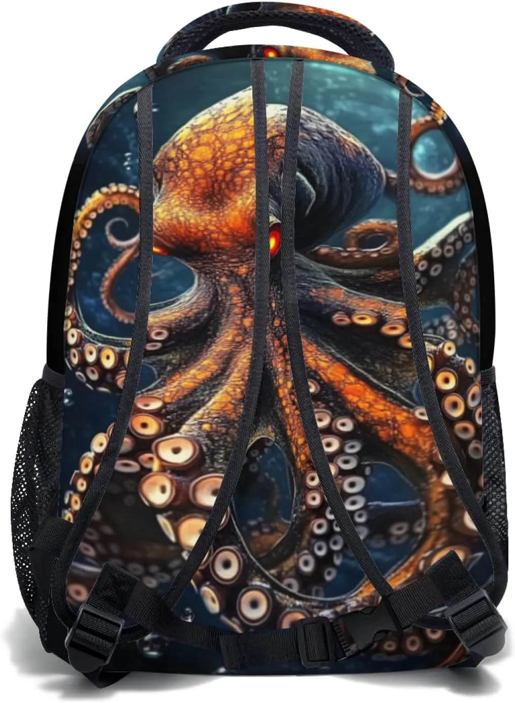aportt Octopus Print Kids Backpack for School Casual Daypack Backpacks Orange Octopus Lightweight Book Bag Ocean Animal Shoulder Bag for Boys Girls Students Travel Camping Outdoor