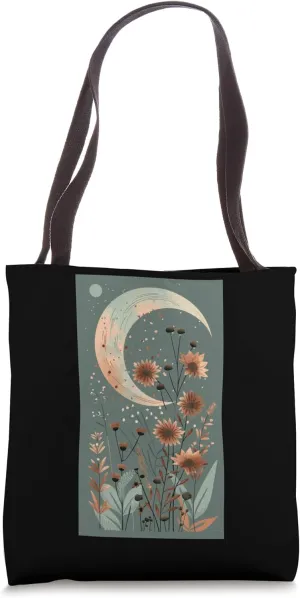 Art Deco Interpretation Boho Floral Poppy flowers Tote Bag