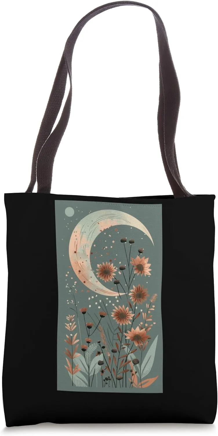 Art Deco Interpretation Boho Floral Poppy flowers Tote Bag