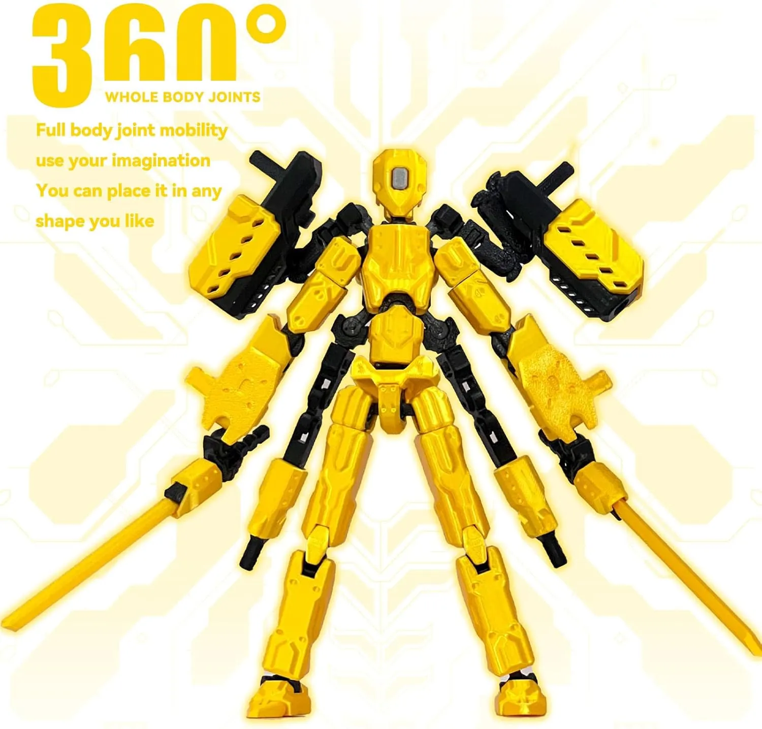 (Assembly Completed) 8 inch T13 Action Figure Set,T 13 Action Figure Multi-Articular Mobile Robot Nova T-13,Desktop Decorations for Game Lovers Toys (Blue)