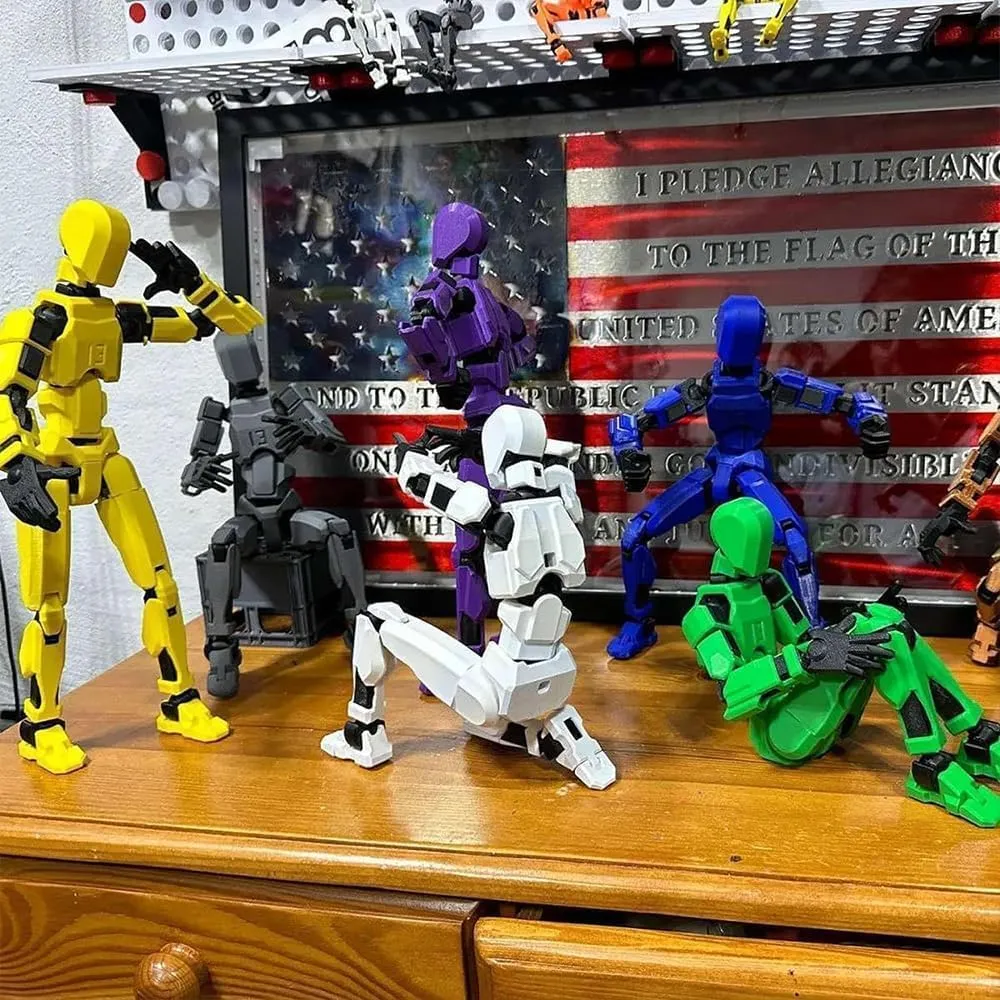 (Assembly Completed) Titan13 Action Figure Set,Upgrade Lucky Robot 13 Action Figures,3D Printed Multi-Jointed Movable,Nova 13 Action Figure for Collectors Desktop Decorations (Assembly completed-9pcs)