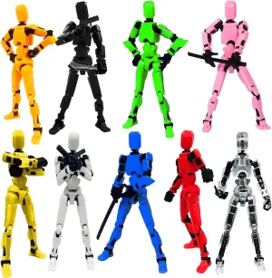 (Assembly Completed) Titan13 Action Figure Set,Upgrade Lucky Robot 13 Action Figures,3D Printed Multi-Jointed Movable,Nova 13 Action Figure for Collectors Desktop Decorations (Assembly completed-9pcs)