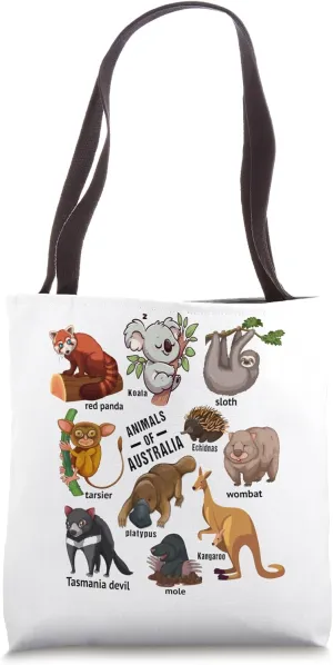 Australian Animal Educational Zoology Animals Of Australia Tote Bag