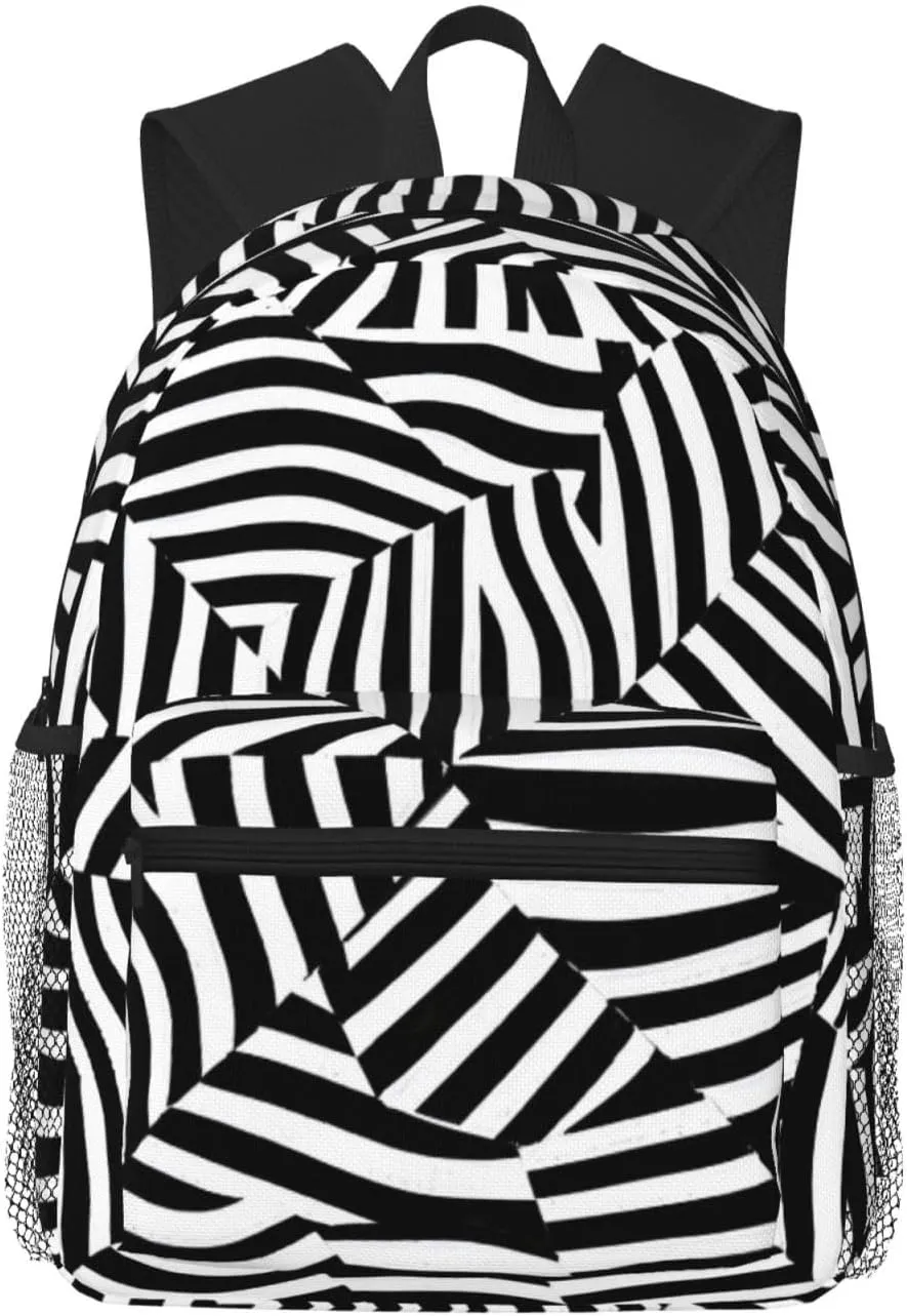Backpack for Women Men 15.7 in, Lightweight Travel Backpack Waterproof Casual Daypack Laptop Computer Backpacks Carry On Bag Purse for Travel Business Hiking Work, Abstract Animal Zebra Skin