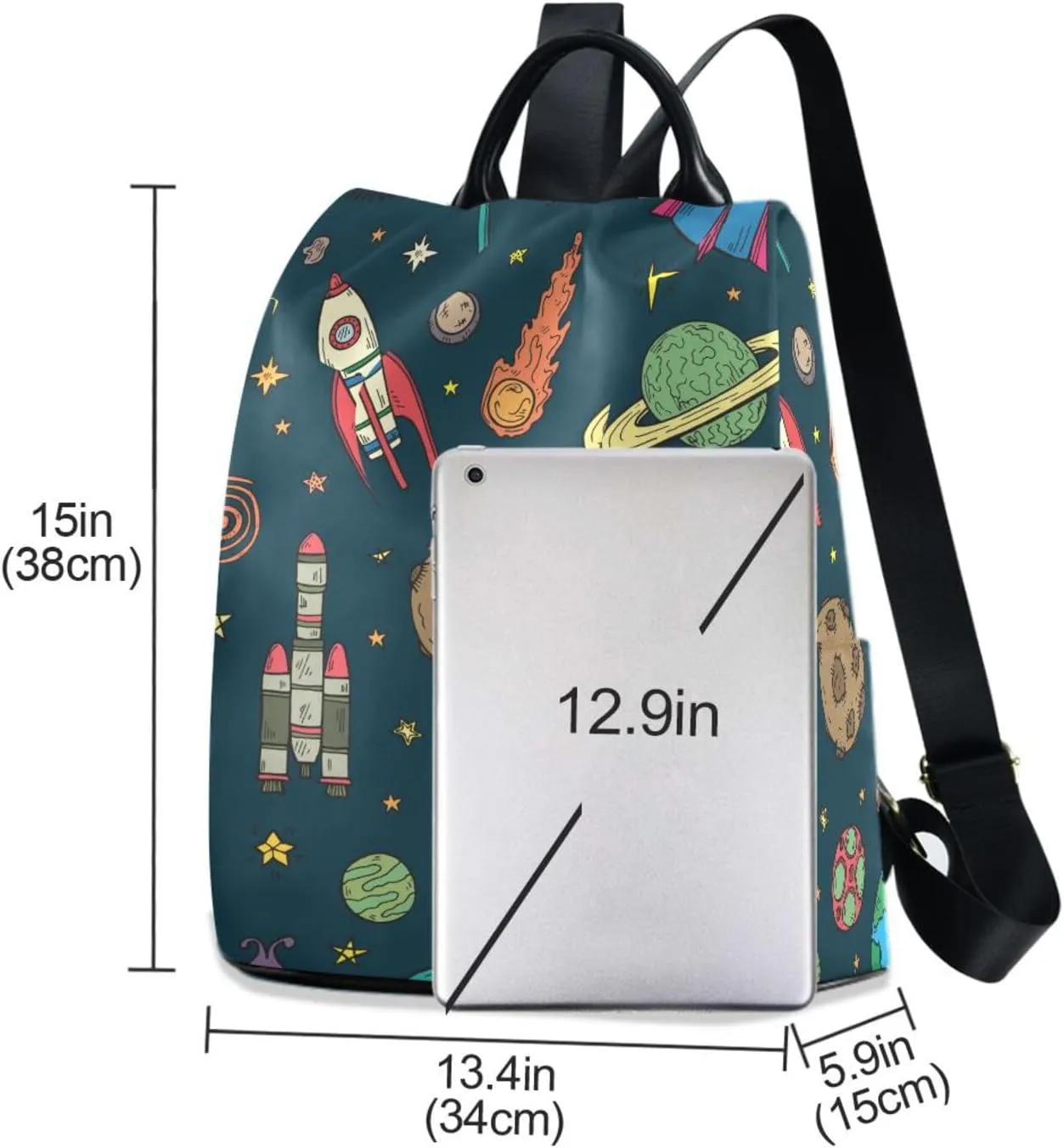 Backpack Purse for Women Anti Theft Fashion Daypack Polyester Travel Bag Crossbody Shoulder Bag Sunflower 13.4 X 5.9 X 15in Pattern 14