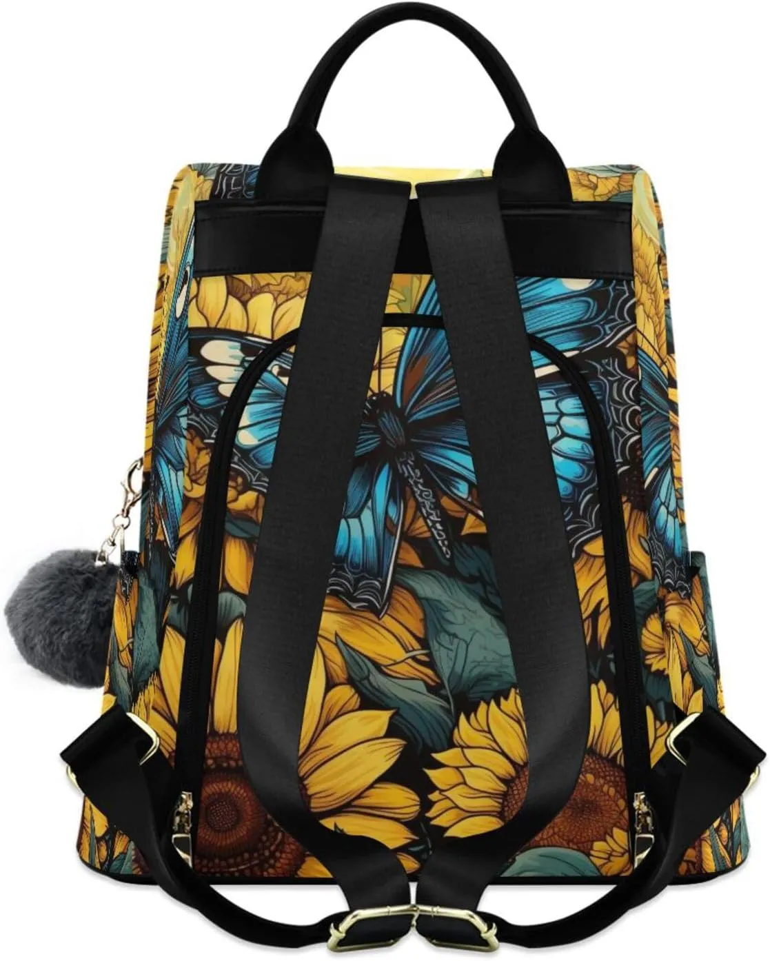 Backpack Purse for Women Anti Theft Fashion Daypack Polyester Travel Bag Shoulder Bag Butterfly 13.4 X 5.9 X 15in Pattern 2