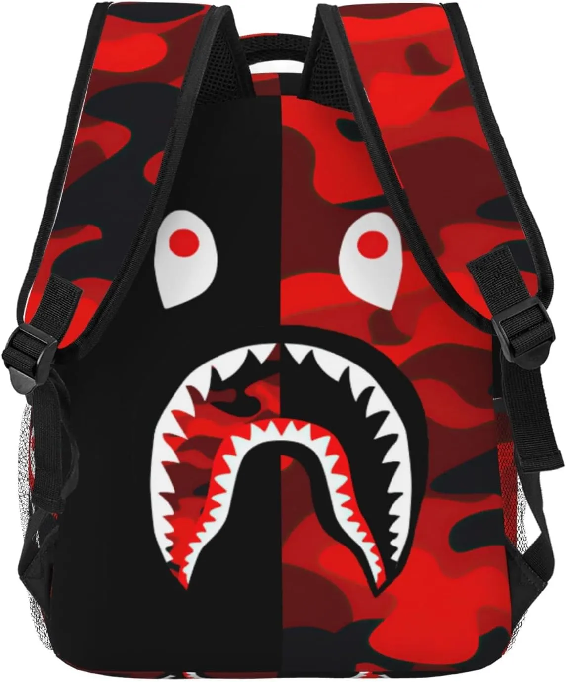 Backpack Shark Teeth Camo Backpacks Travel Laptop Daypack Big Capacity Bookbag Fashion Durable Back Pack for Men and Women-StyleSH