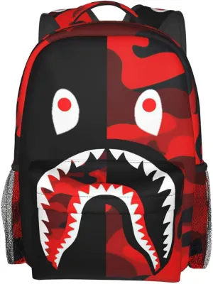 Backpack Shark Teeth Camo Backpacks Travel Laptop Daypack Big Capacity Bookbag Fashion Durable Back Pack for Men and Women-StyleSH