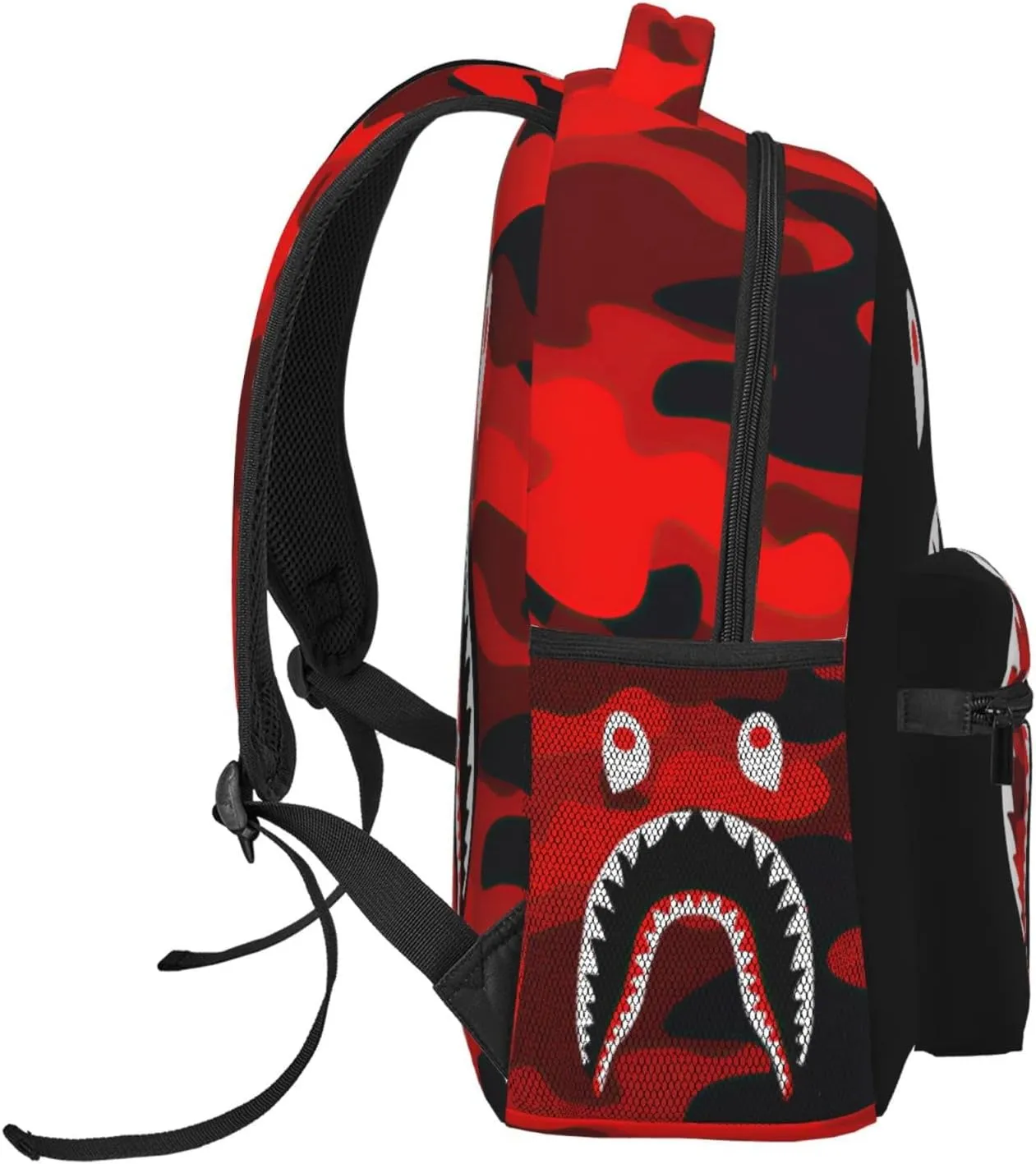 Backpack Shark Teeth Camo Backpacks Travel Laptop Daypack Big Capacity Bookbag Fashion Durable Back Pack for Men and Women-StyleSH