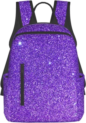 Backpack Travel, or Work Bookbag purple Glitter Sparkle texture Laptop Daypacks