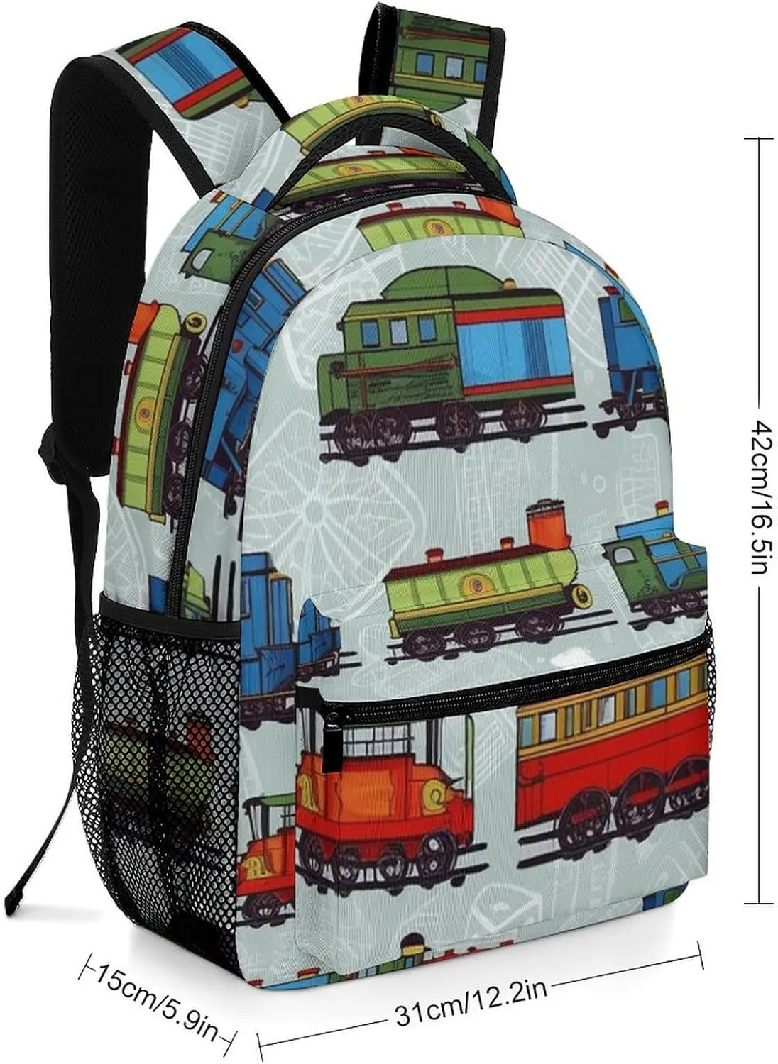 Backpacks Cartoon Train Travel Bag Laptop Backpack Casual Daypack for Weekender Business Hiking