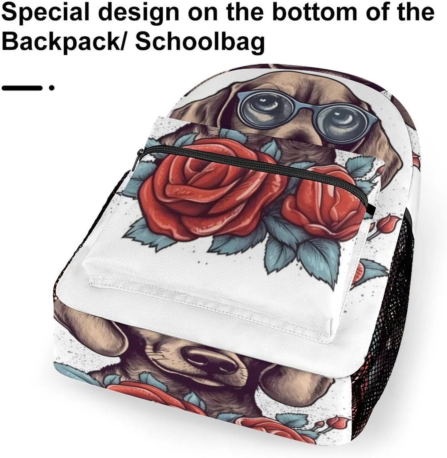 Backpacks Dog Wearing Glasses Travel Bag Laptop Backpack Casual Daypack for Weekender Business Hiking