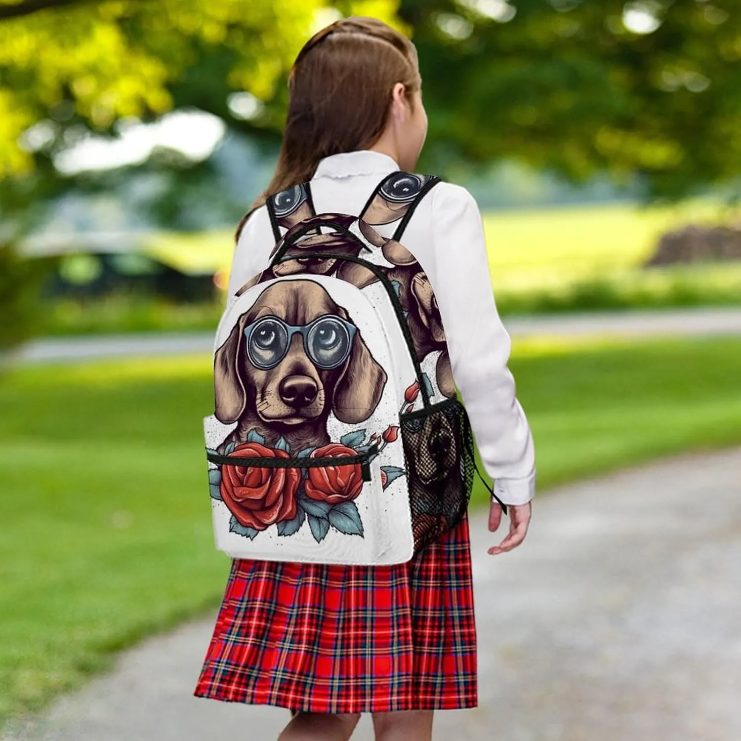 Backpacks Dog Wearing Glasses Travel Bag Laptop Backpack Casual Daypack for Weekender Business Hiking