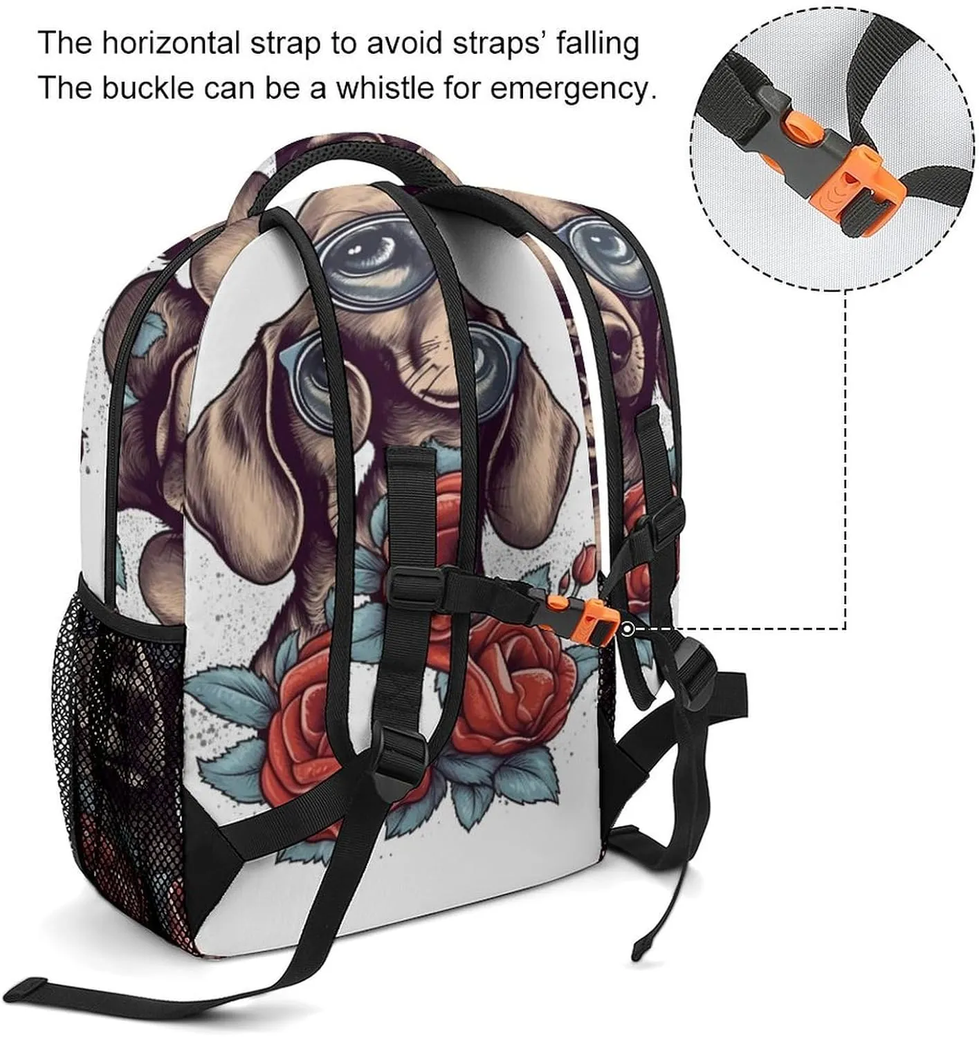 Backpacks Dog Wearing Glasses Travel Bag Laptop Backpack Casual Daypack for Weekender Business Hiking
