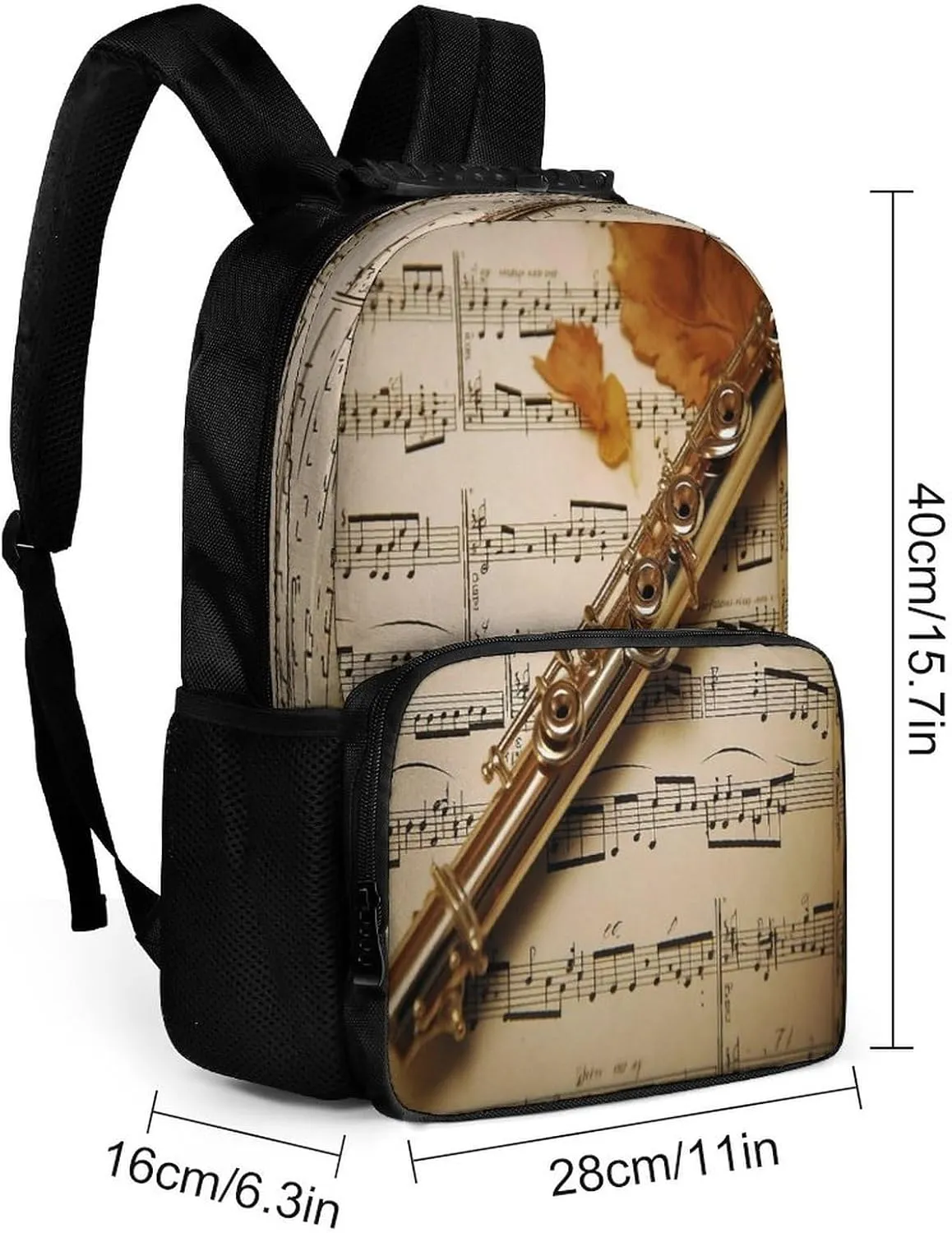 Backpacks Flute Music Travel Bag Business Work Laptop Backpack, 40x28x16cm