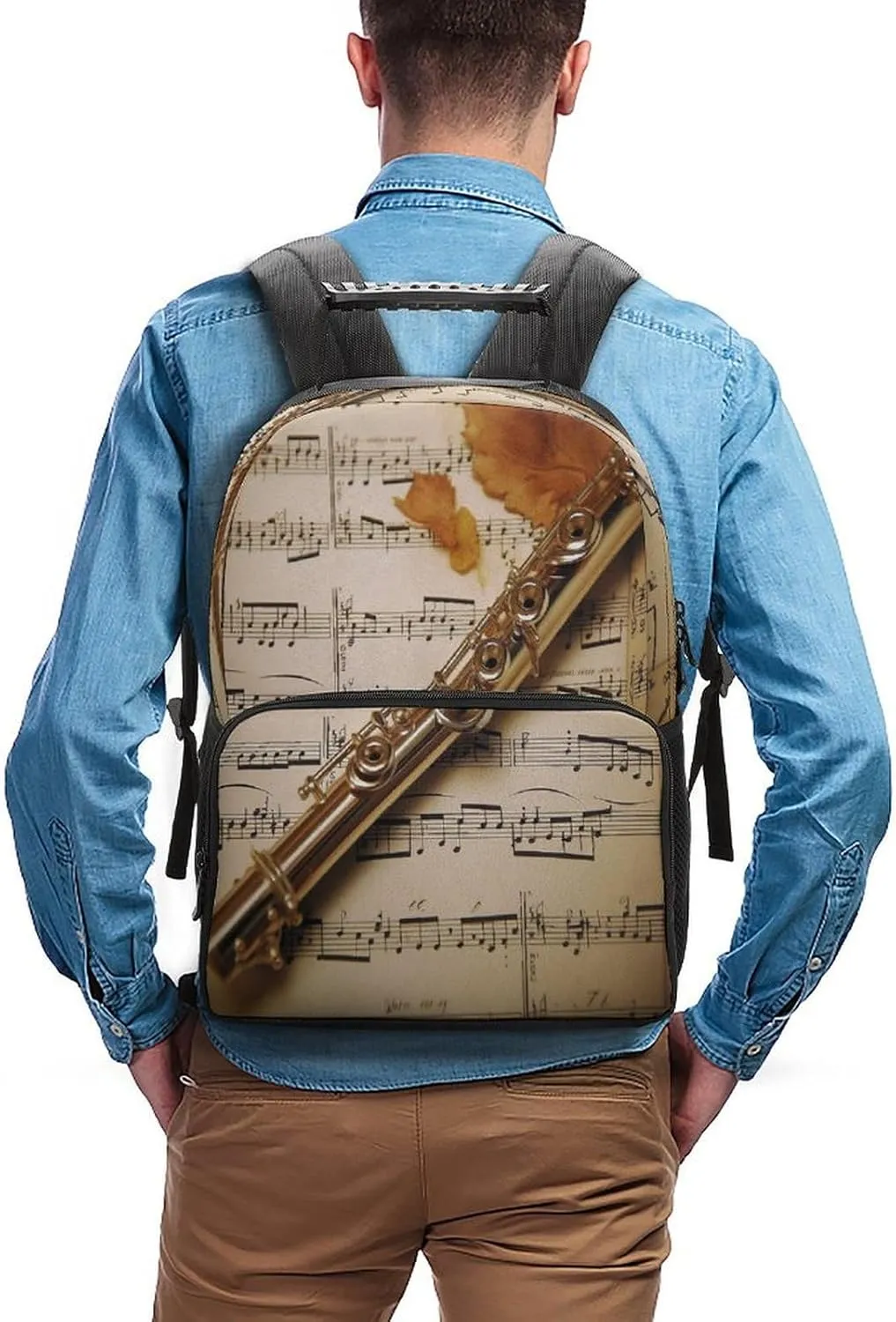 Backpacks Flute Music Travel Bag Business Work Laptop Backpack, 40x28x16cm