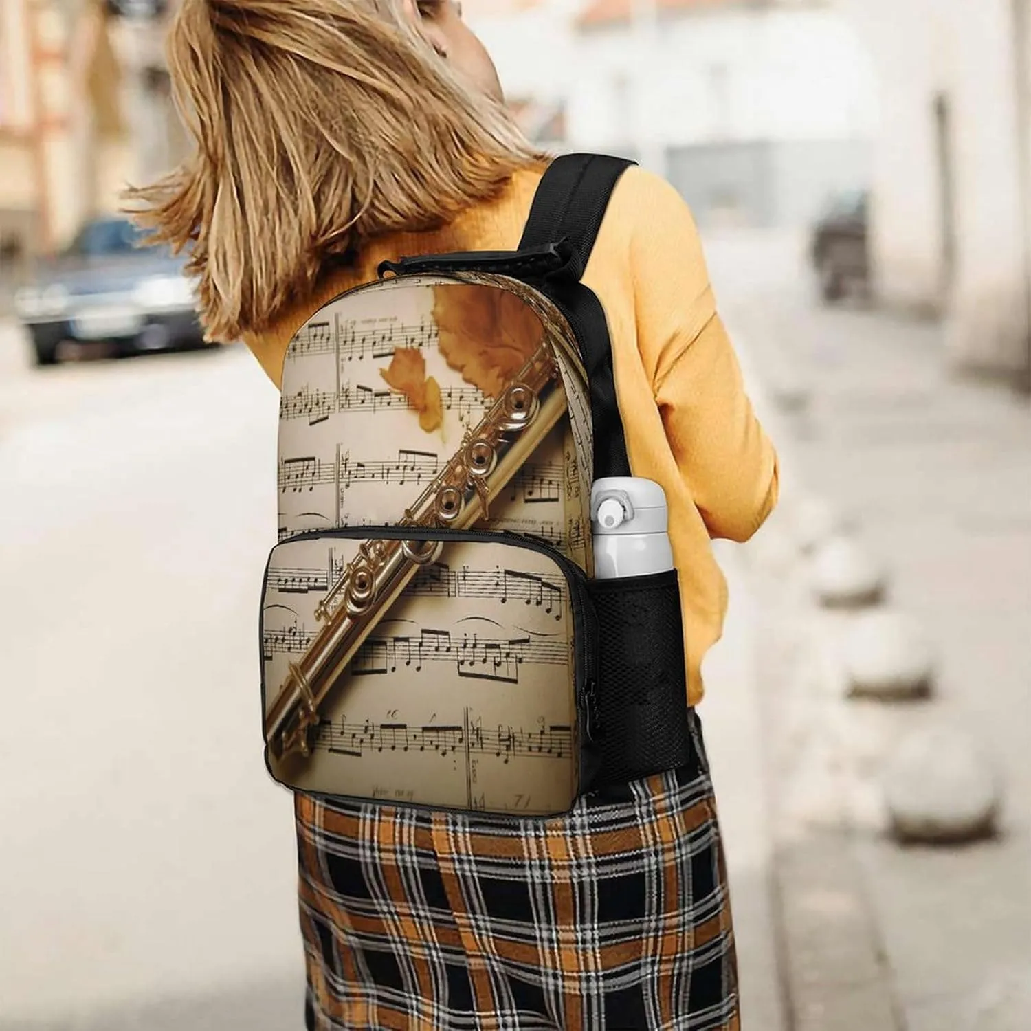 Backpacks Flute Music Travel Bag Business Work Laptop Backpack, 40x28x16cm