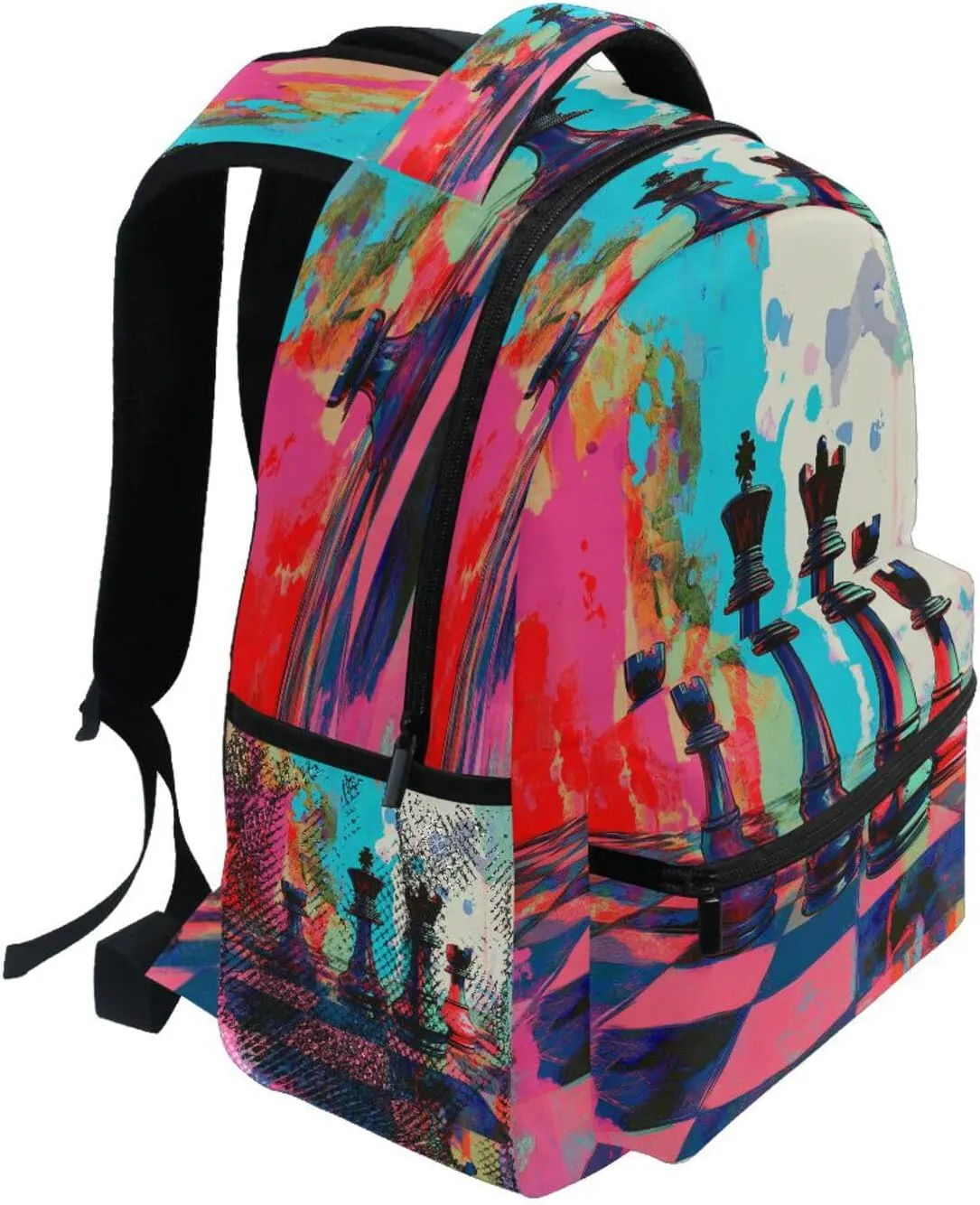 Backpacks for Teacher Nurse Waterproof College School Computer Bag with Chest Strap Gift Men & Women Chess Set