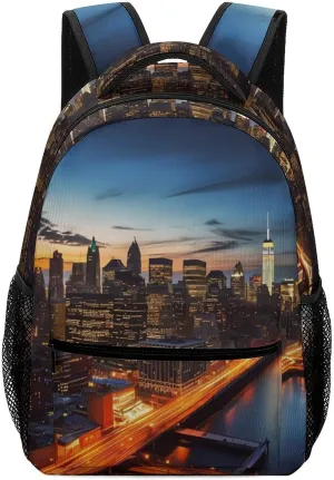 Backpacks New York City Scenery Travel Bag Laptop Backpack Casual Daypack for Weekender Business Hiking