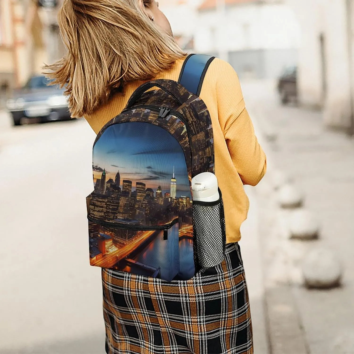 Backpacks New York City Scenery Travel Bag Laptop Backpack Casual Daypack for Weekender Business Hiking