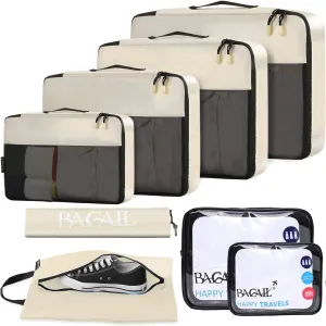 BAGAIL 8 Set/9 Set Packing Cubes Luggage Packing Organizer for Travel, Suitcase Packing Bags for Travel Accessories