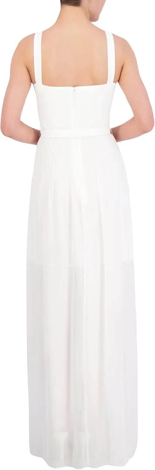 BCBGMAXAZRIA Women's Sleeveless Sweetheart Neck Midi Day Dress