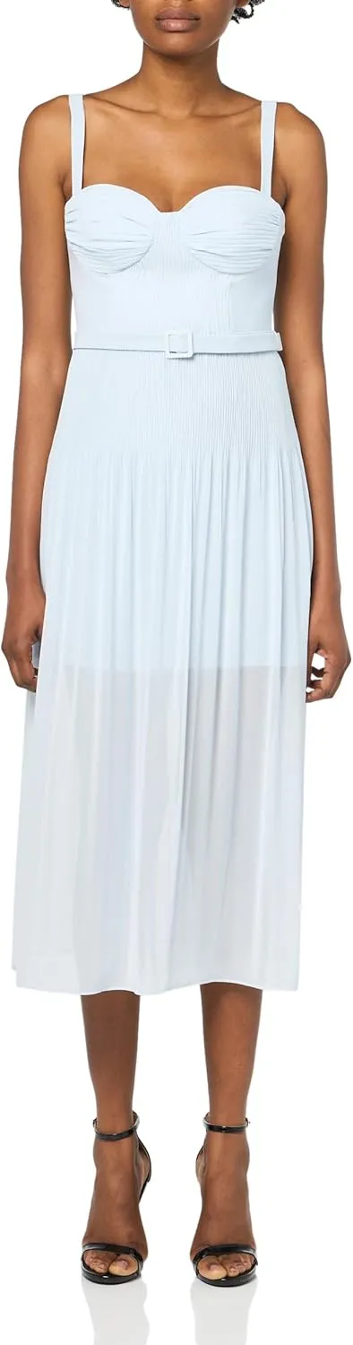 BCBGMAXAZRIA Women's Sleeveless Sweetheart Neck Midi Day Dress