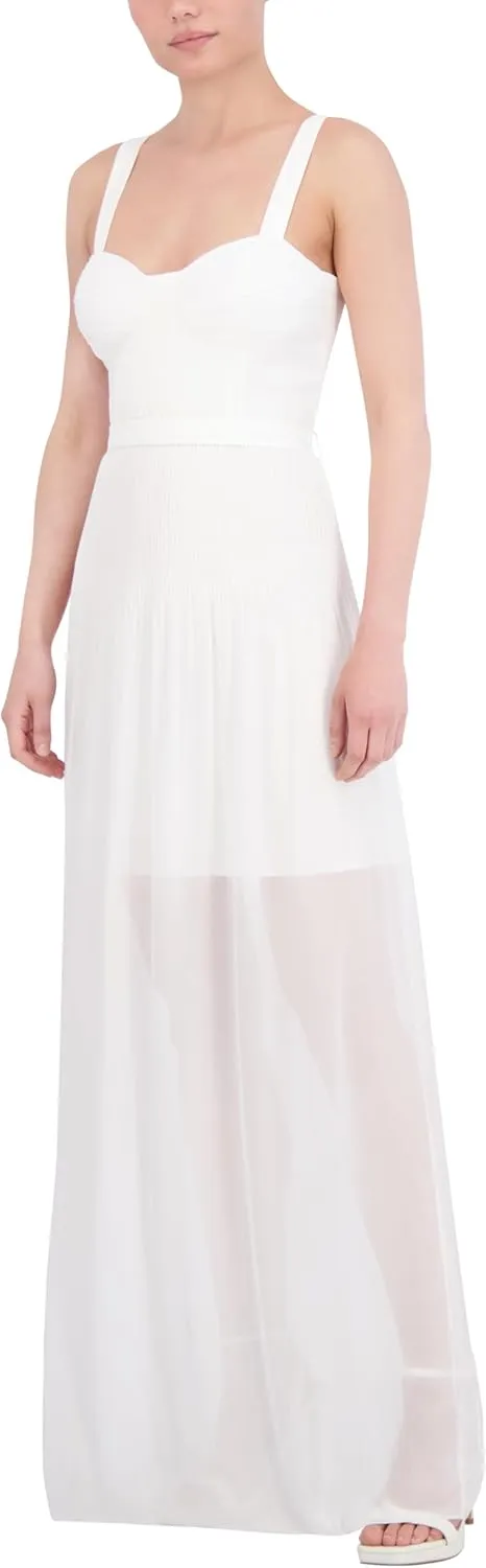 BCBGMAXAZRIA Women's Sleeveless Sweetheart Neck Midi Day Dress