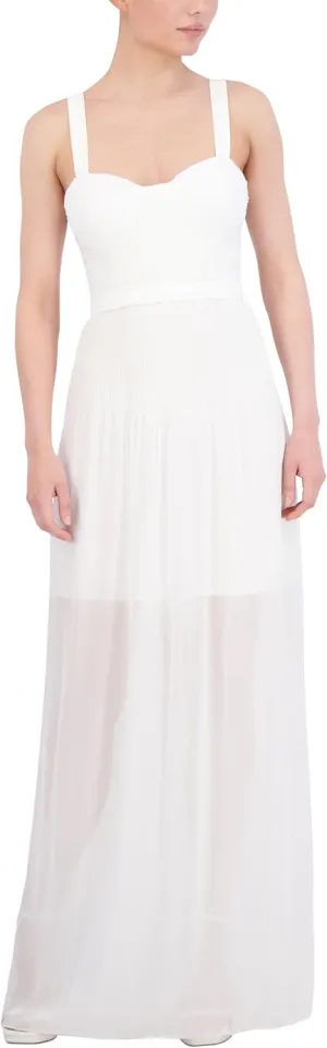 BCBGMAXAZRIA Women's Sleeveless Sweetheart Neck Midi Day Dress