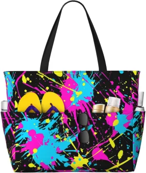 Beautiful floral pattern Large Capacity Travel Bag Lightweight Shopping Handbag Beach Tote Bags Casual Work Bag