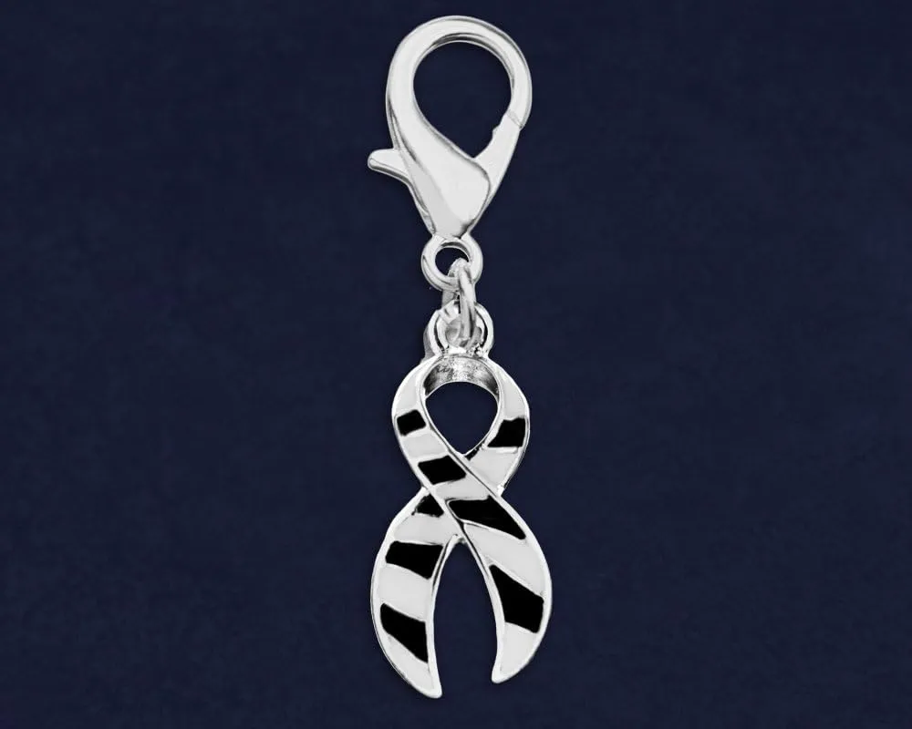 Beautiful Ribbon Hanging Charms for All Causes, Diseases, and Cancer - Ideal for Bracelets, Purses, Zipper Pulls on Jackets, Backpacks, Pet Collars - Perfect for Fundraising and Support Groups